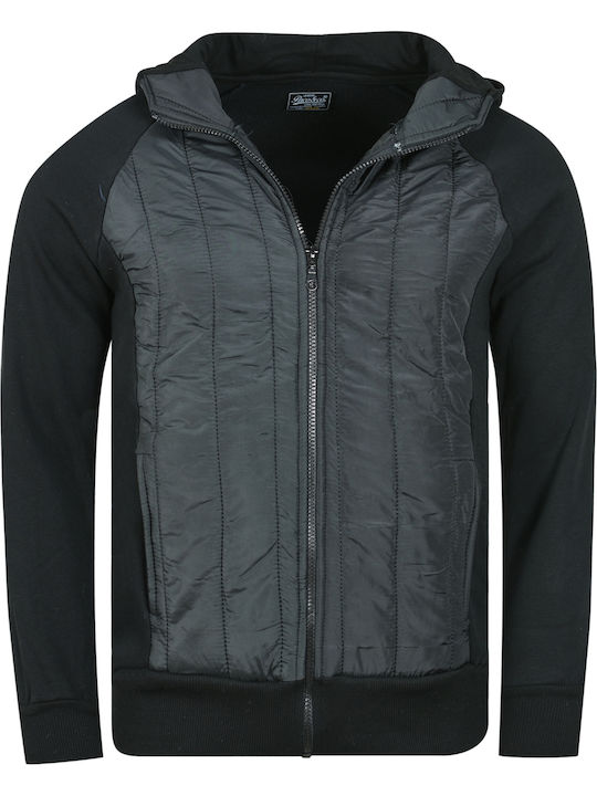 Men's Cardigan with Hood Black