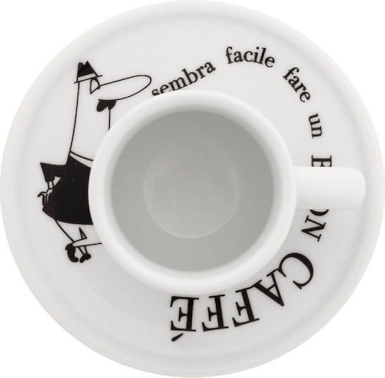 Bialetti Σετ Φλιτζάνια Espresso από Πορσελάνη Λευκά 50ml 4τμχ