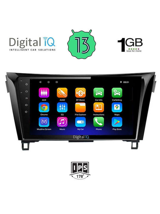 Digital IQ Car Audio System for Nissan Qashqai 2014-2021 (Bluetooth/USB/AUX/WiFi/GPS/Android-Auto) with Touch Screen 10"