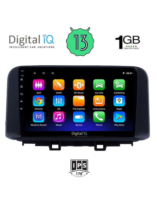 Digital IQ Car Audio System for Hyundai Kona 2017> (Bluetooth/USB/AUX/WiFi/GPS/Android-Auto) with Touch Screen 10"