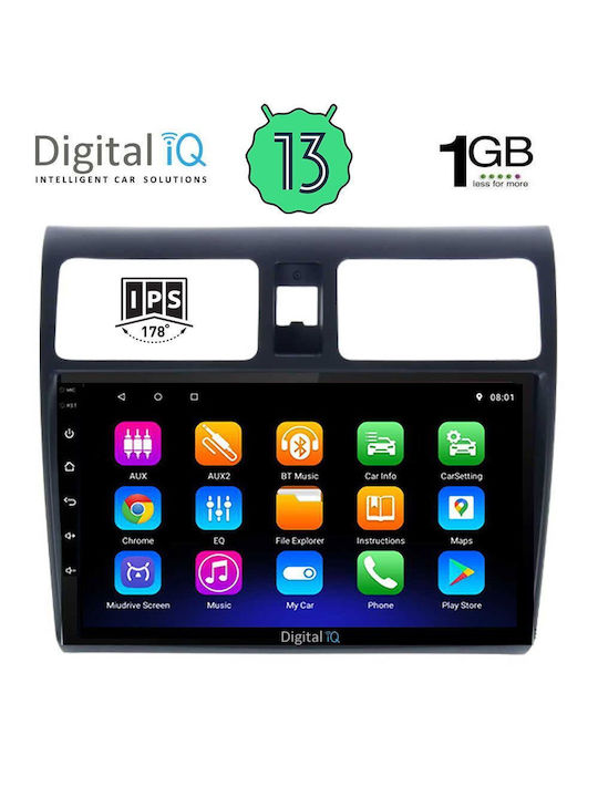 Digital IQ Car-Audiosystem für Suzuki Swift 2005-2011 (Bluetooth/USB/AUX/WiFi/GPS/Android-Auto) mit Touchscreen 10"