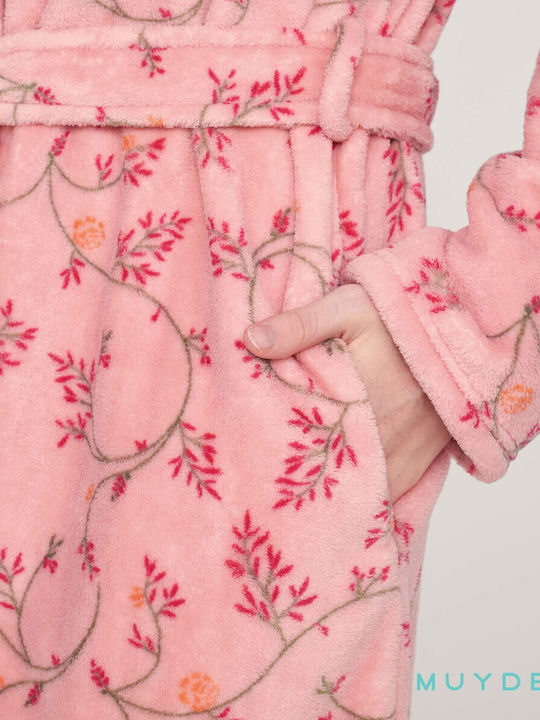 Muydemi Winter Women's Robe Pink