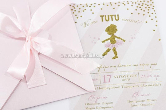 Tsantakides Baptism Invitation Ballerina with Envelope