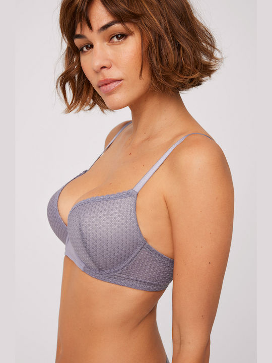 Ysabel Mora Plunge Push Up Plunge Bra Blue