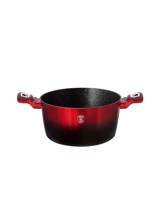 Berlinger Haus Metallic Line Βαθιά Κατσαρόλα από Αλουμίνιο 4.1lt / 24cm Black-Burgundy
