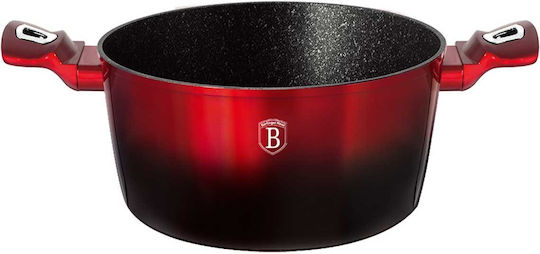Berlinger Haus Metallic Line Дълбока Тенджера от Алуминий 4.1л / 24см Черно-Бордо