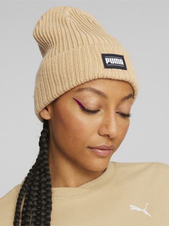 Puma Classic Beanie Männer Beanie mit Rippstrick in Beige Farbe