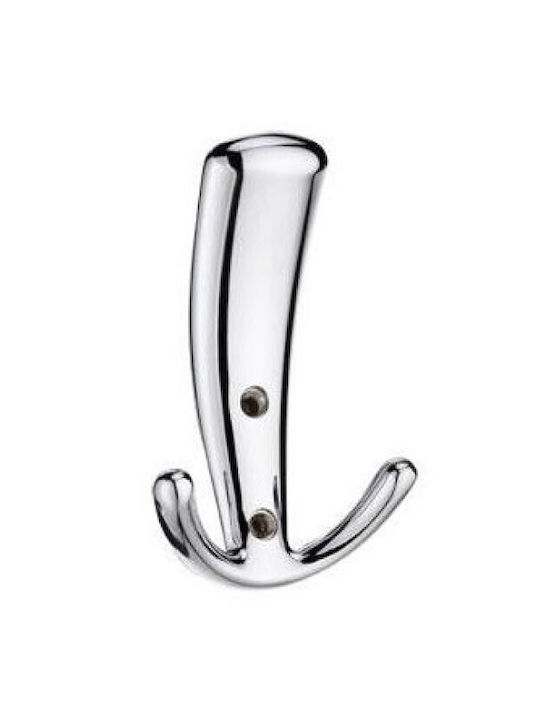 Viobrass Wall Hanger 2720 Metal 2 Hooks Silver 11.3x7.4cm