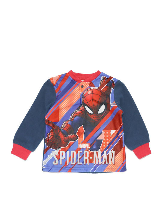 Marvel Παιδική Πιτζάμα Χειμωνιάτικη Fleece Navy Μπλε