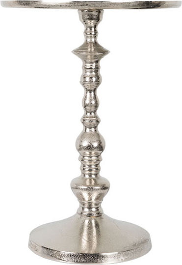 Кръгла Странична Кафе Маса Ornate Метална Сребриста 2 Бройки Ш36xД36xВ49см