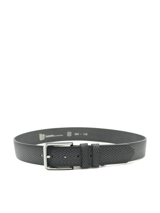 Wide Men's Belt Leather Black