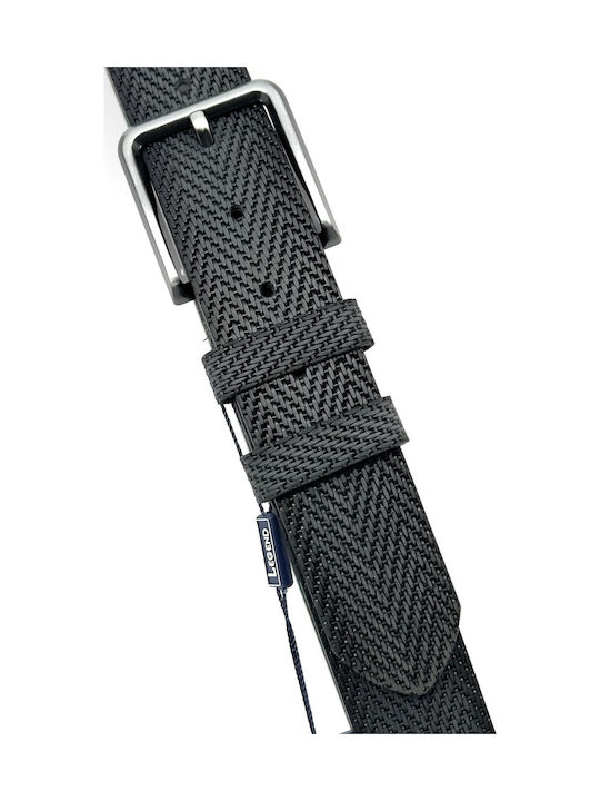 Wide Men's Belt Leather Black