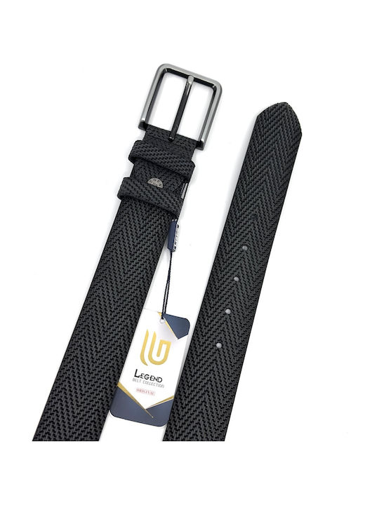 Wide Men's Belt Leather Black