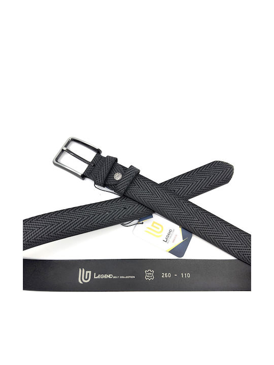 Wide Men's Belt Leather Black
