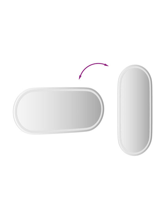 vidaXL Oval Badezimmerspiegel LED 100x45cm Durchsichtig