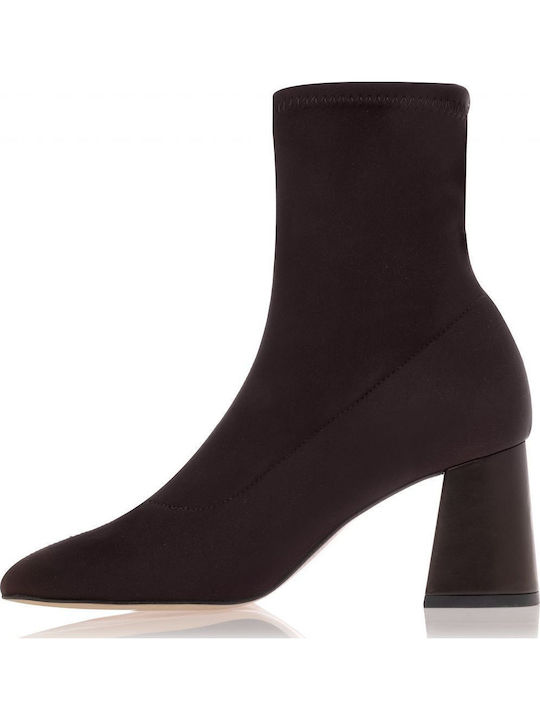 Women's Ankle Boots with Medium Heel Brown