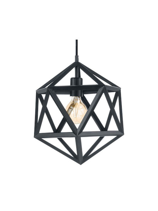 Eglo Embleton Pendant Light Black Grid with Socket E27 110x30.5x110cm