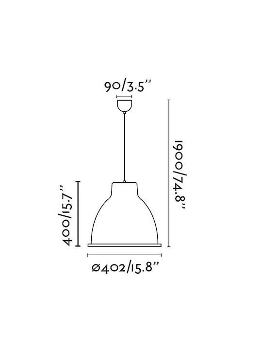 Faro Barcelona Charlotte Hängende Deckenleuchte Einfaches Licht für Fassung E27 Gray