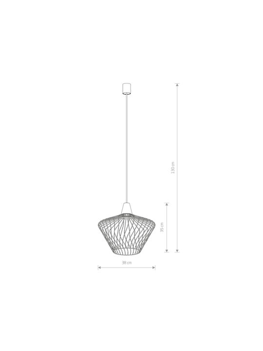 Nowodvorski Pendant Light Black Grid with Socket E27 38x130cm
