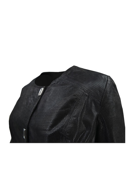 Dermatina 100 Women's Leather Blazer Black