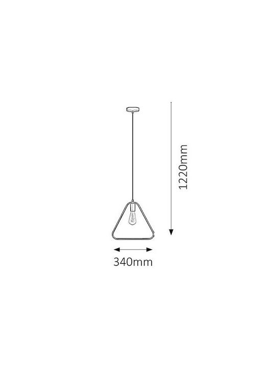 Rabalux Pendant Light Single-Light for Socket E27 Black