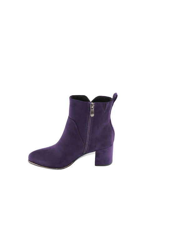 Wildleder Damen Knöchelstiefel Lila
