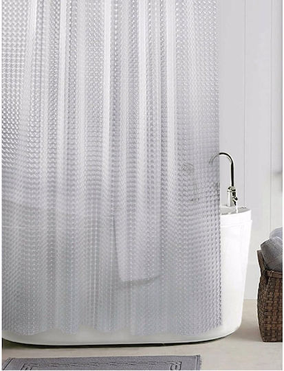Import Hellas 3d Shower Curtain 240x200cm Transparent
