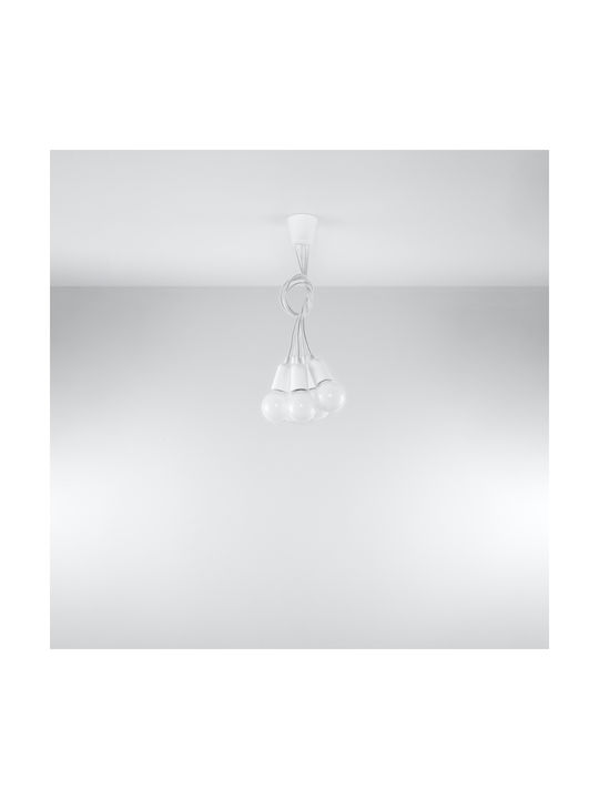 Sollux Diego 5 Pendant Suspension for 5 Bulbs E27 White