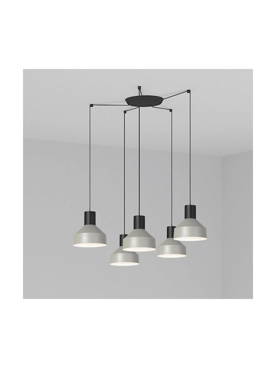 Faro Barcelona Kombo Pendant Chandelier for 5 Bulbs E27 Gray