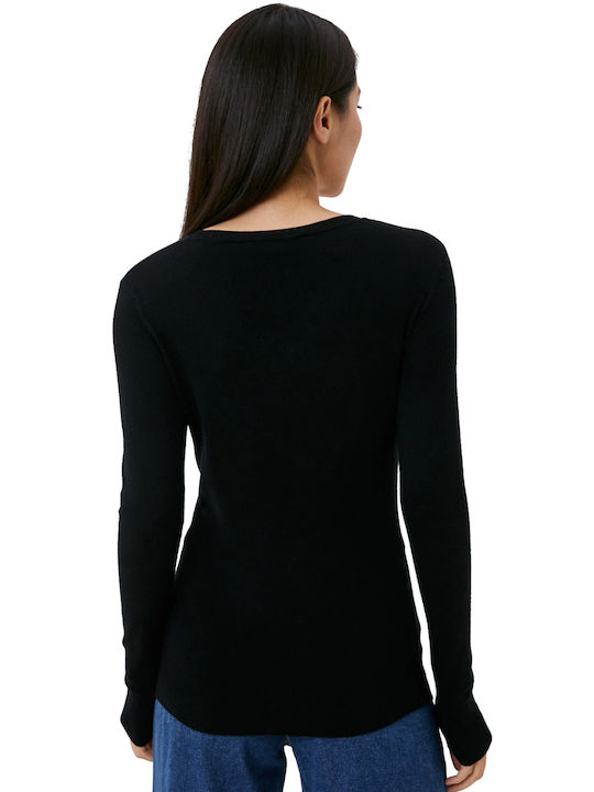 Guess Women's Long Sleeve Pullover Cotton Black