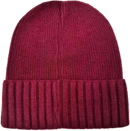 Beanie Ανδρικός Σκούφος Πλεκτός σε Μπορντό χρώμα