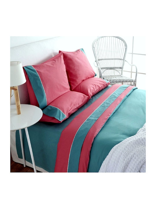 SB Home Simi Coral Σετ Σεντόνια Μονά 170x260εκ. Κοραλί (3τμχ)