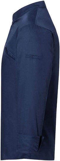 Karlowsky Mantel Koch 100% Baumwolle Blau mit Langärmelig