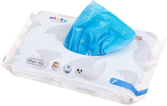 Akuku Replacement Bags for Blue Diaper Bin 100 Pieces
