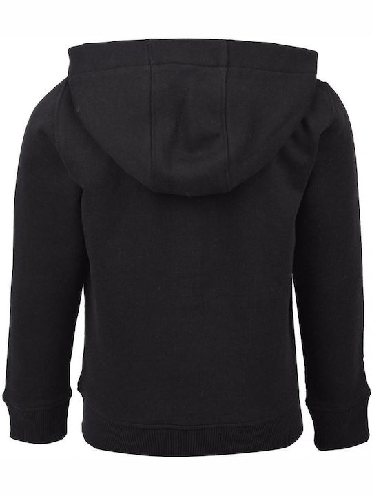 Παιδική Ζακέτα Φούτερ Fleece με Κουκούλα Μαύρη