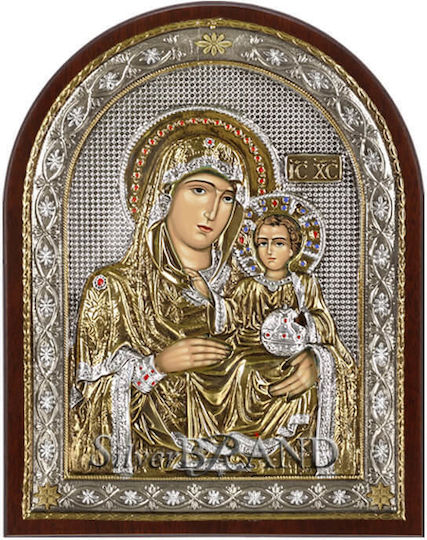 SilverBrand.gr Heiligenikone Maria von Jerusalem Silber 18x14cm