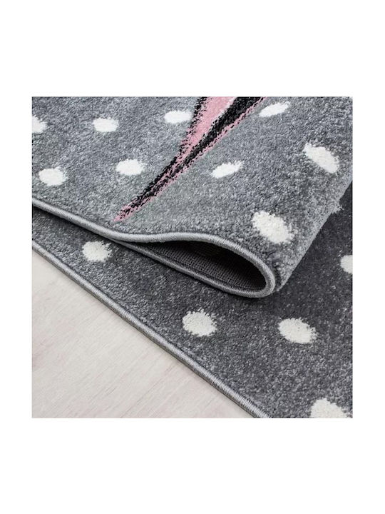 Koulis Carpets 1299a Kinder Teppich Gray Rund mit Durchmesser 133cm