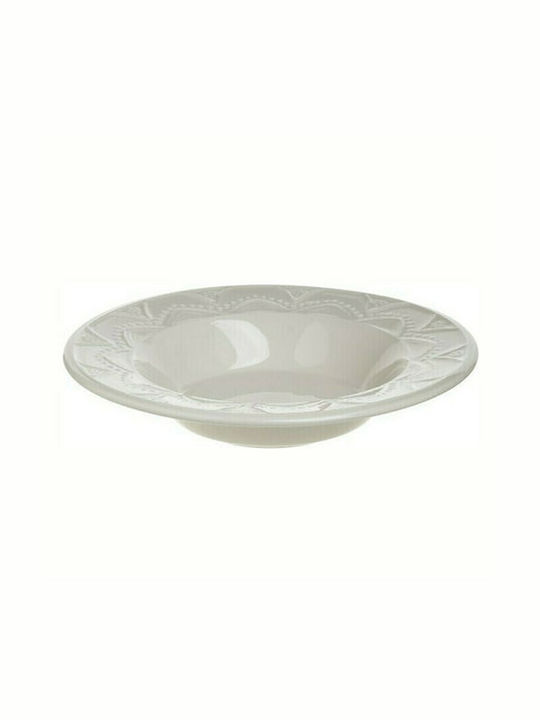 Click Porcelain Shallow Plate Beige 23cm 6pcs