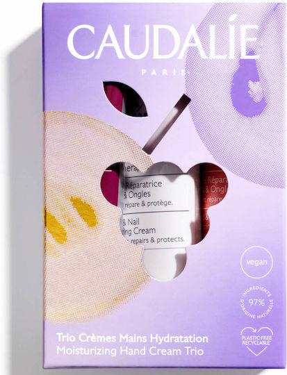 Caudalie Moisturising Hand Cream Trio Σετ Περιποίησης για Ενυδάτωση 3τμχ