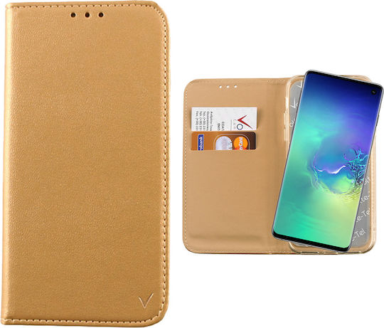 Volte-Tel Pocket Magnet Book Δερματίνης Χρυσό (Galaxy S10)