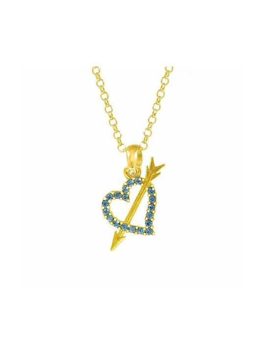 Amor Amor Necklace with design Heart from Gold Plated Silver