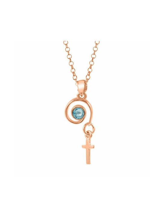 Amor Amor Necklace Eye from Pink Gold Plated Silver