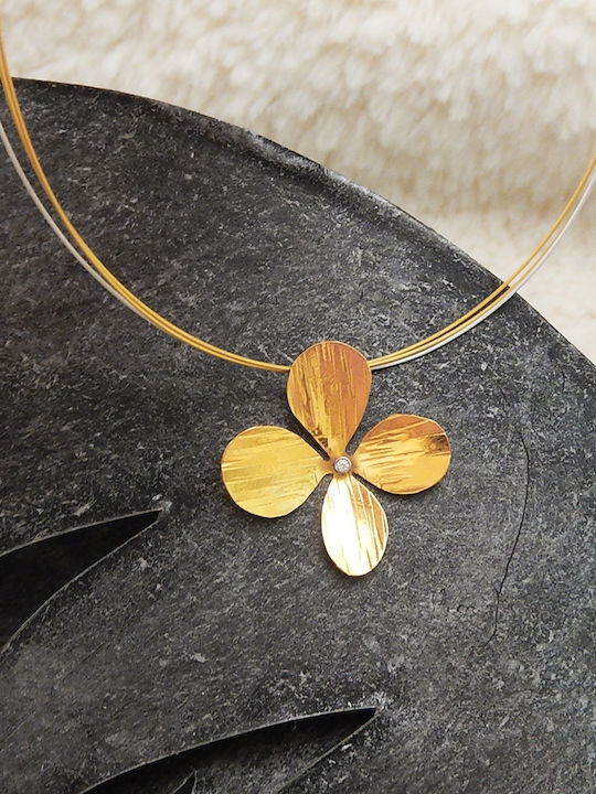 Polytimo Charm aus Gold 14K mit Zirkon