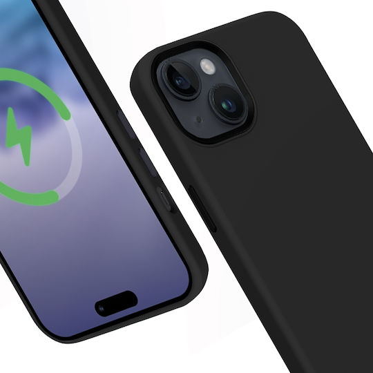 Crong Color Back Cover Σιλικόνης Μαγνητικό Μαύρο (iPhone 15 Plus)