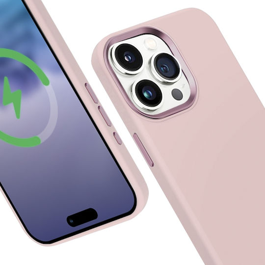 Crong Color Задна корица Силикон Магнитен Розов (iPhone 15 Pro)