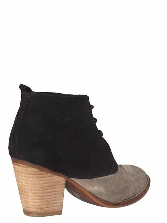 Xavier Lace Up Women's Ankle Boots with Medium Heel Beige