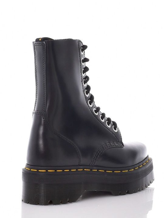 1490 Quad Leather Women's Ankle Boots with Medium Heel Black
