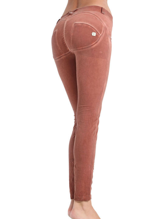 Women's Fabric Pants Push Up in Slim Fit Camel (K70)