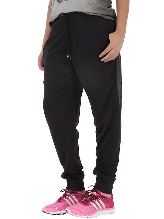 Religion Women's Fabric Trousers with Elastic in Regular Fit Black