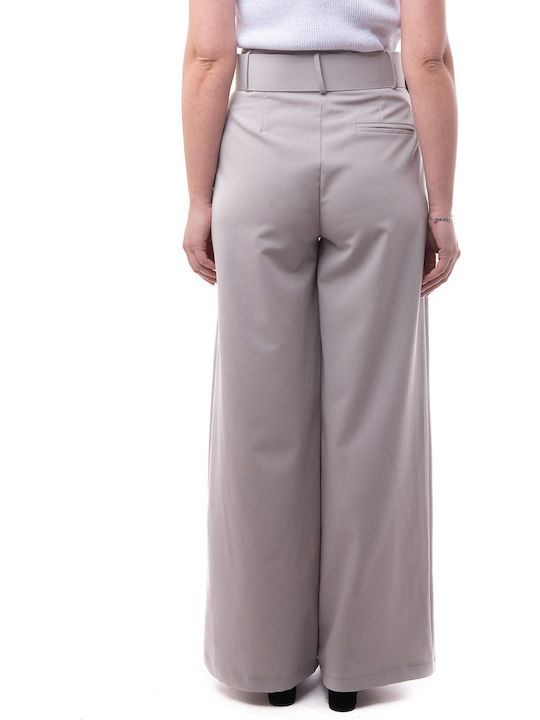 C. Manolo Women's Fabric Trousers Gray